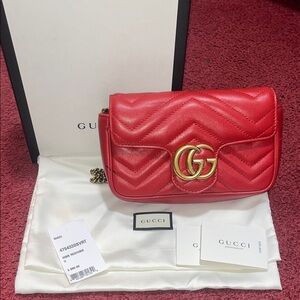 Gucci Leather Marmont Super Mini Crossbody Bag